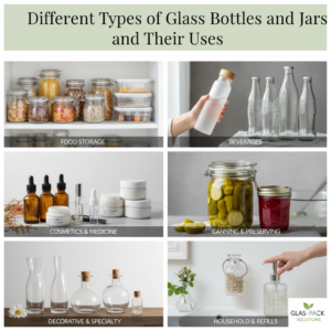 Read more about the article Different Types of Glass Bottles and Jars and Their Uses
