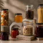 premium glass food storage jars for pickles cookies pasta grains and kitchen pantry organization